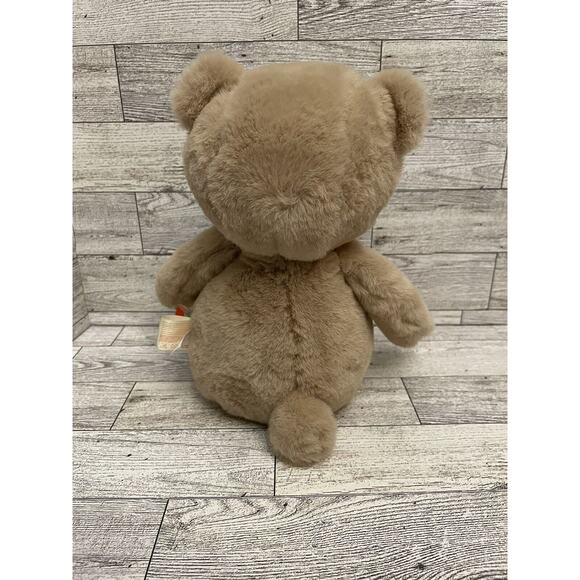 B Softies Teddy Bear Plush Cara-Mellow 11" Brown w/ Blue Paws Soft Stuffed Toy - Picture 3 of 9